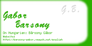 gabor barsony business card
